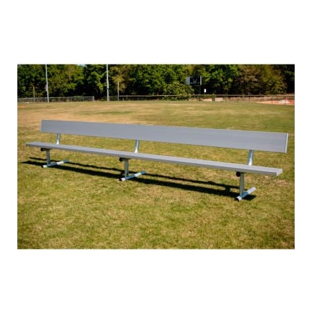 Gt Grandstands By Ultraplay 7'6" Aluminum Team Bench with Back and Galvanized Steel Frame, Portable BE-PG00706